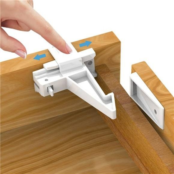 Baby Proofing Drawer Locks（24-Pack), Slider Unlock Invisible Cabinet Locks - Picture 1 of 6